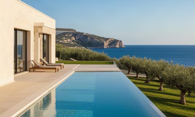 Villa moderna con piscina a sfioro e vista sul mare della Puglia